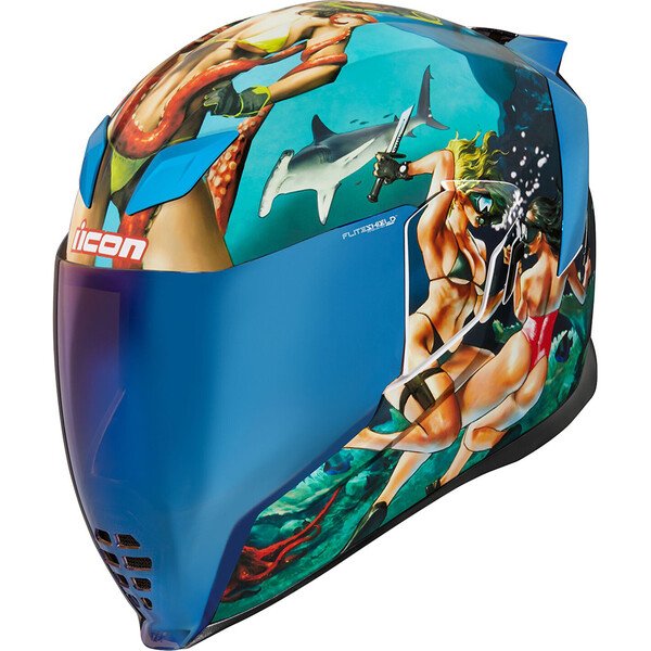 Icon - Casque Airflite Pleasuredome 4™ Bleu / Multicolore