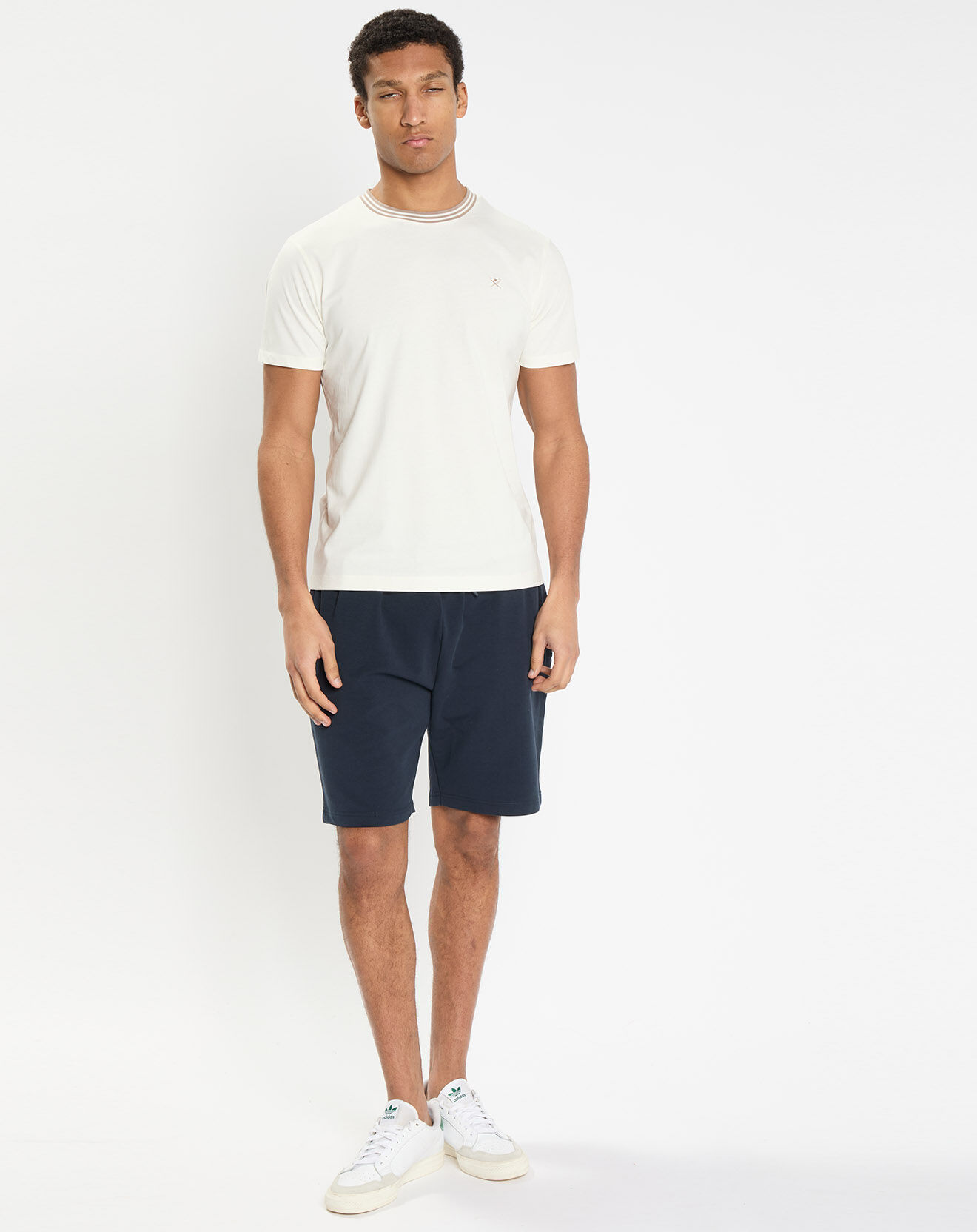 Hackett London T-Shirt en Jersey Regular Fit Rib écru
