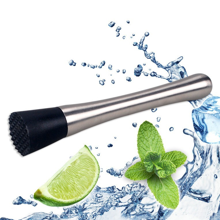Edelstahl Cocktail Stössel Eisbrecher Barstampfer - Silber