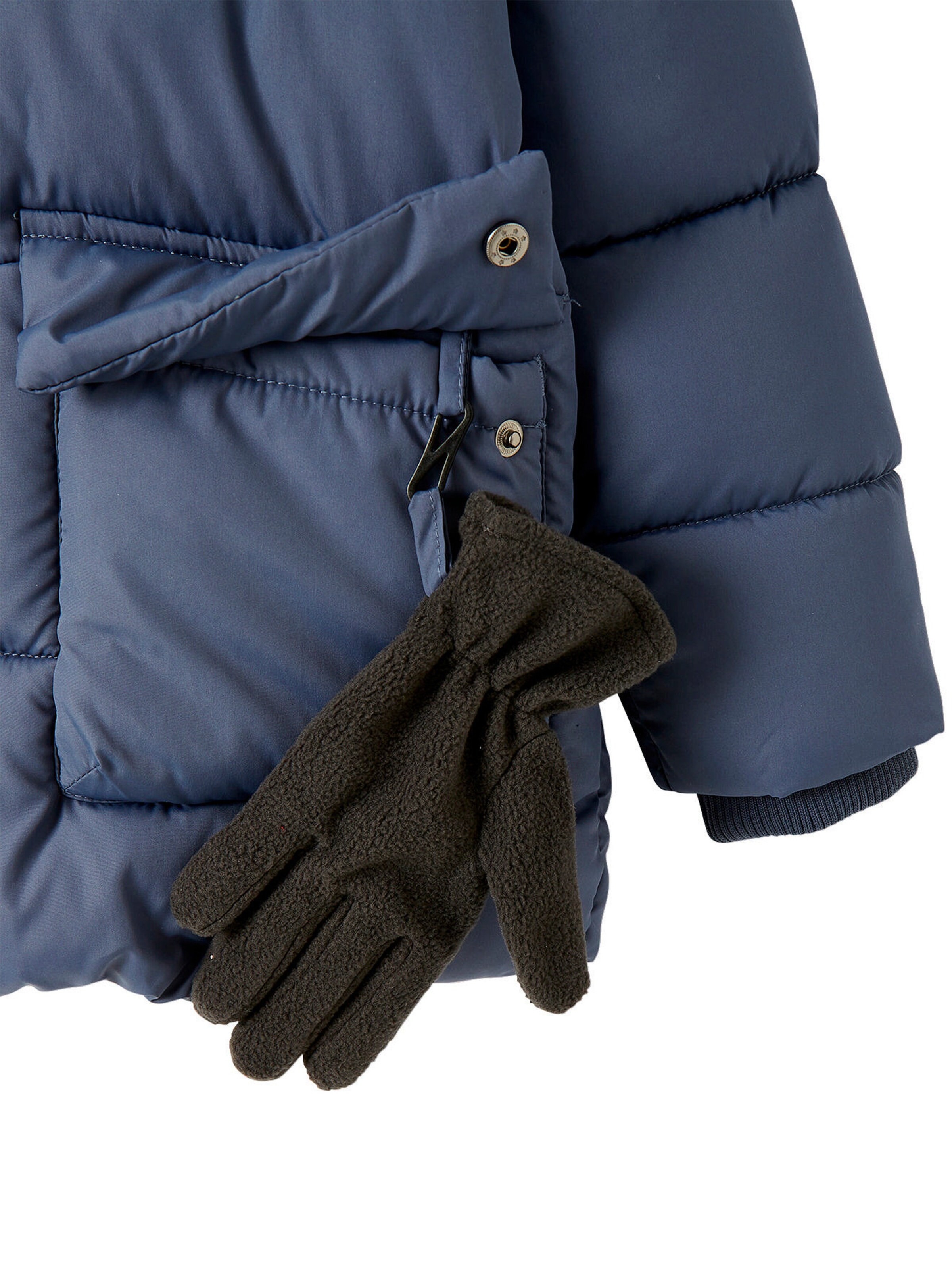 Vertbaudet Jungen Jacke & Handschuhe mit Recyclingmaterial blau