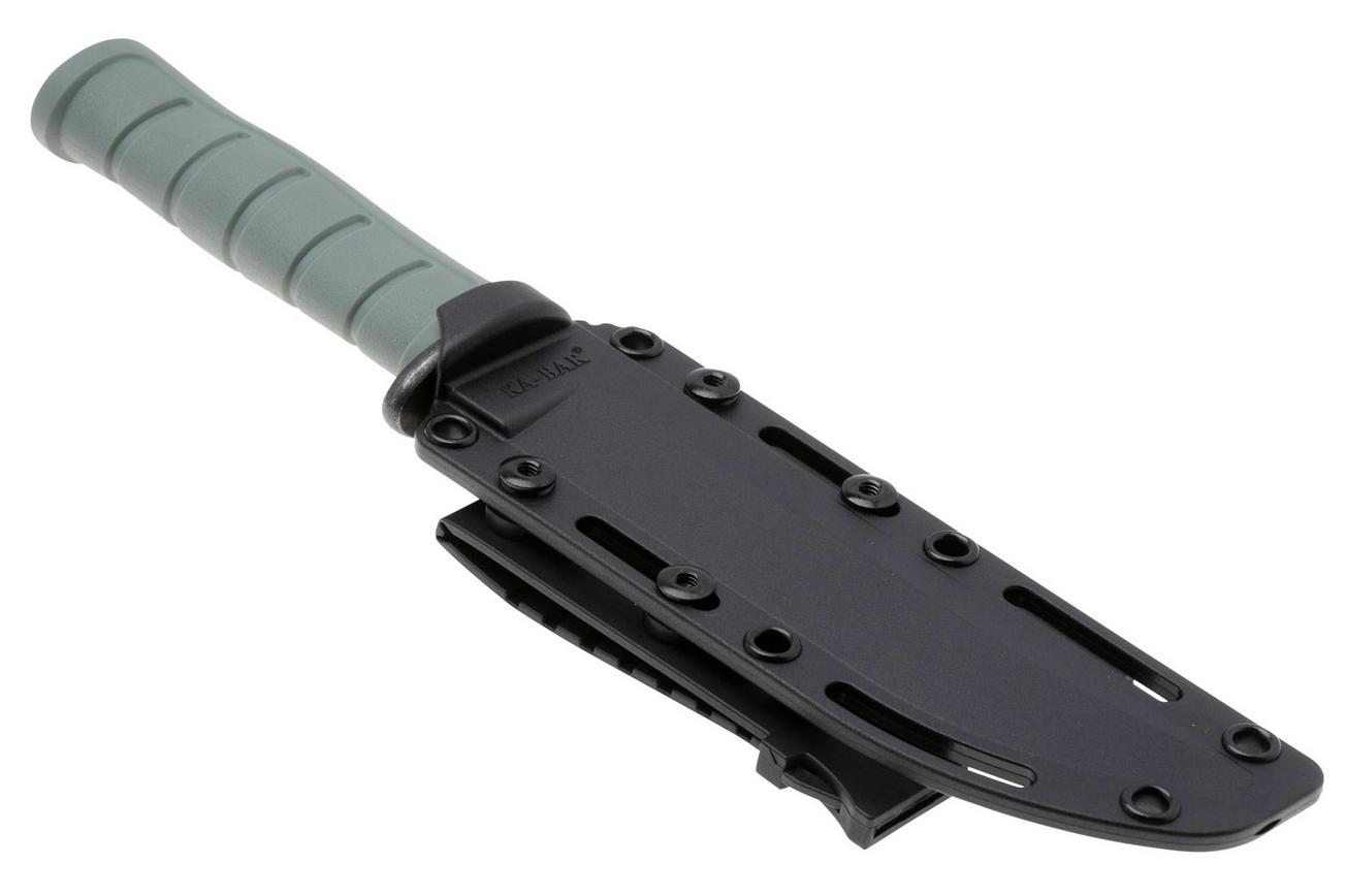 KA-BAR Dust I 6100, Blackwashed D2, Grey-Green GFN, vaststaand mes