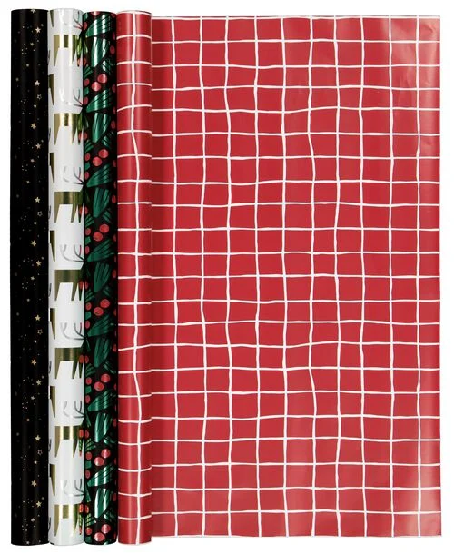 4 rouleaux de papier cadeau 200x70 noël