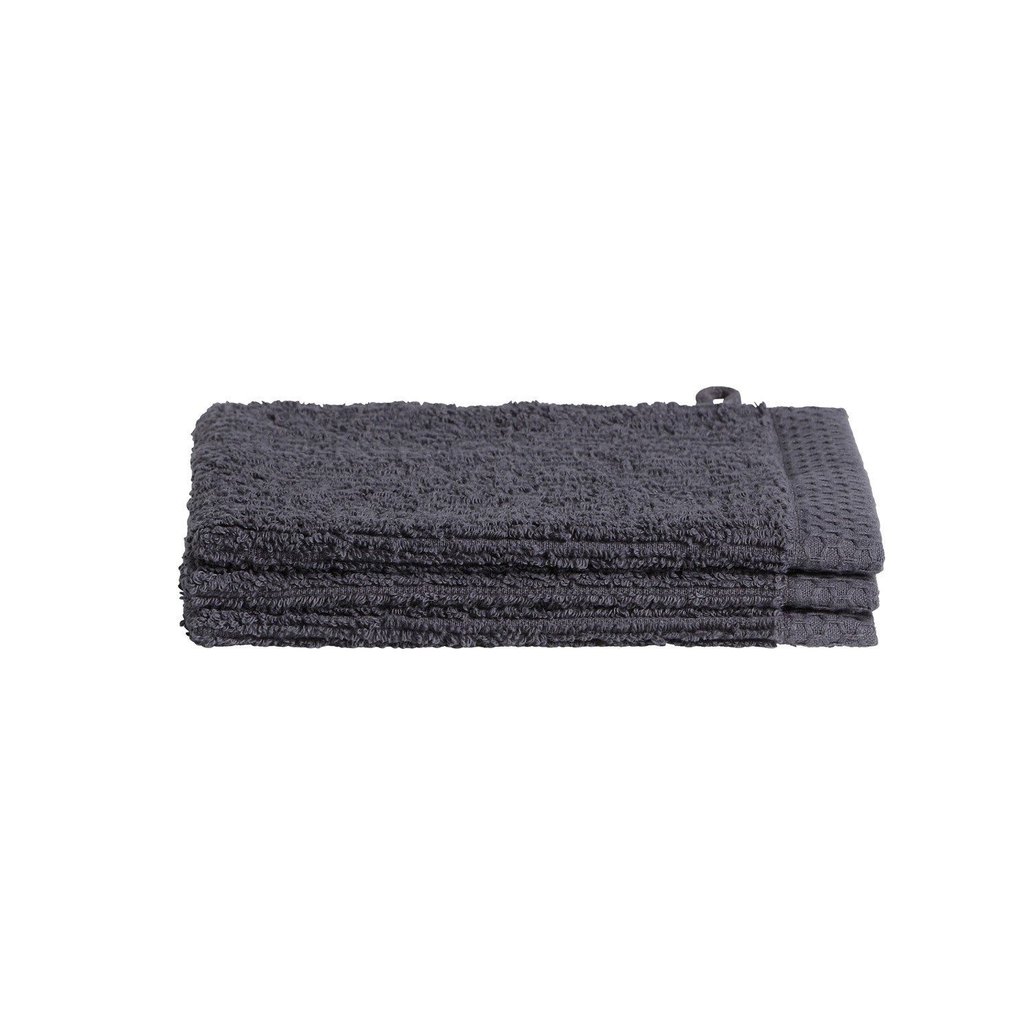Seahorse Ridge Washand 16x21cm - granite - Set van 3