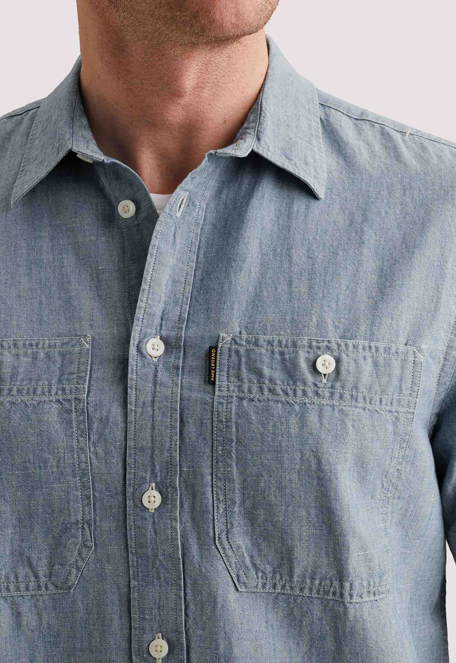 PME Legend PSIS2603271 Short Sleeve Shirt Ctn/Linen