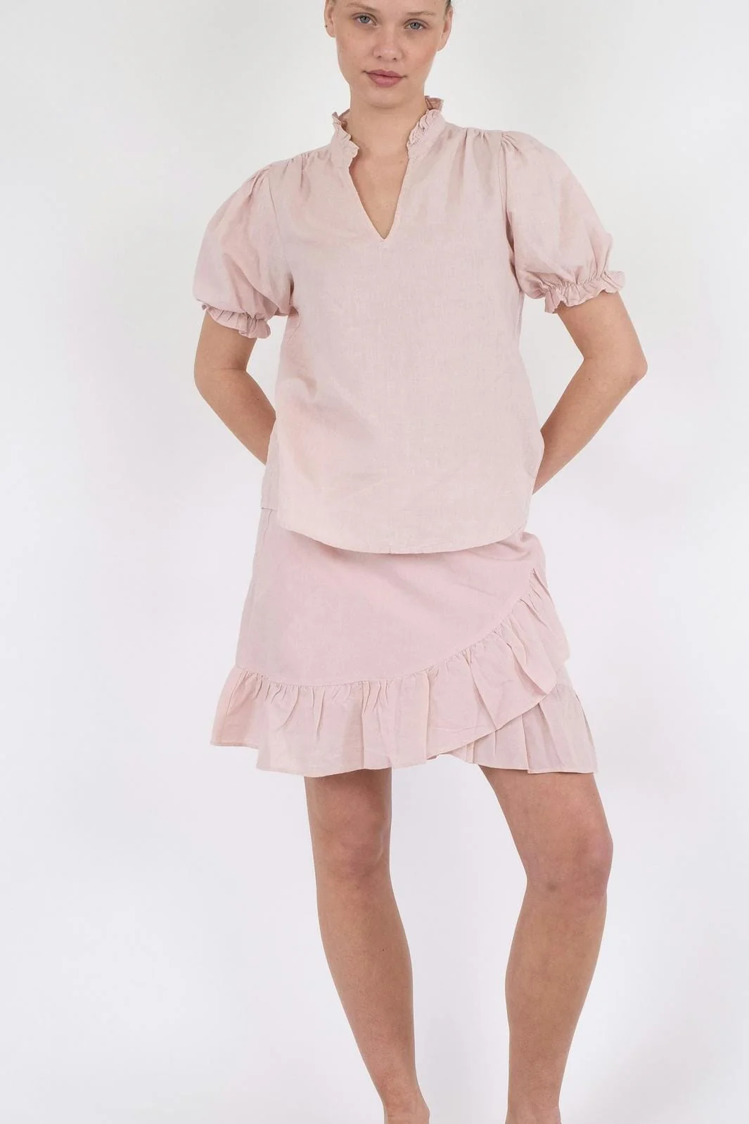 Neo Noir Bekka Linen Skirt rose smoke