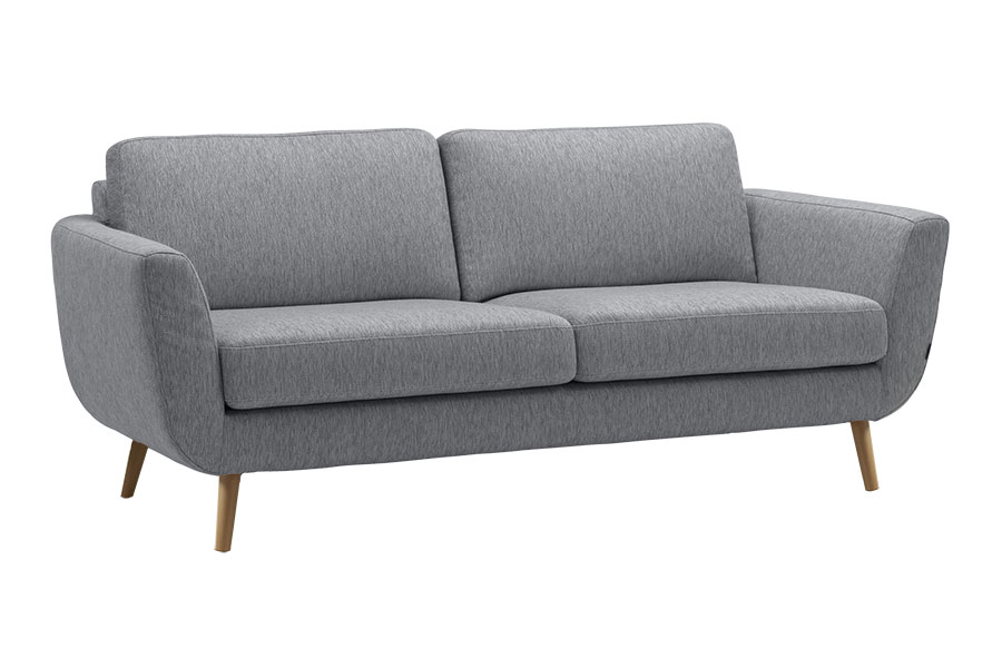 Sun sofa 3-seter. Tekstil Cortina 1108-75 Silver med ubehandlede treben.