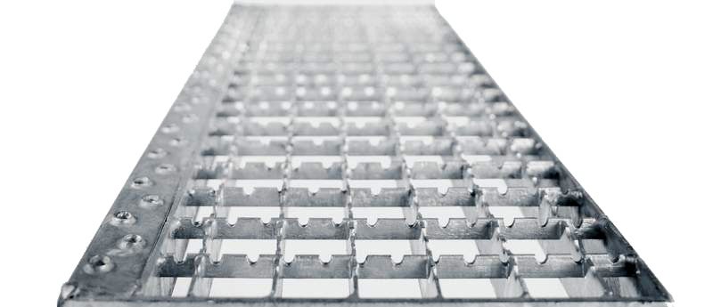 MUNK mobiel werkplatform met stalen rooster, 2 treden