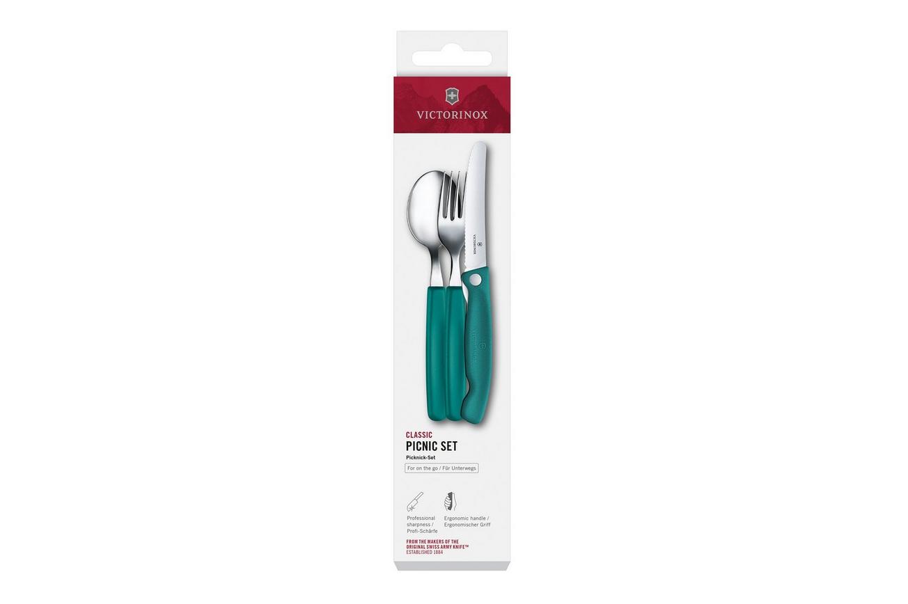 Victorinox Swiss Classic Picnic Set 6.7194.3FC1 Green, 3-delige bestekset