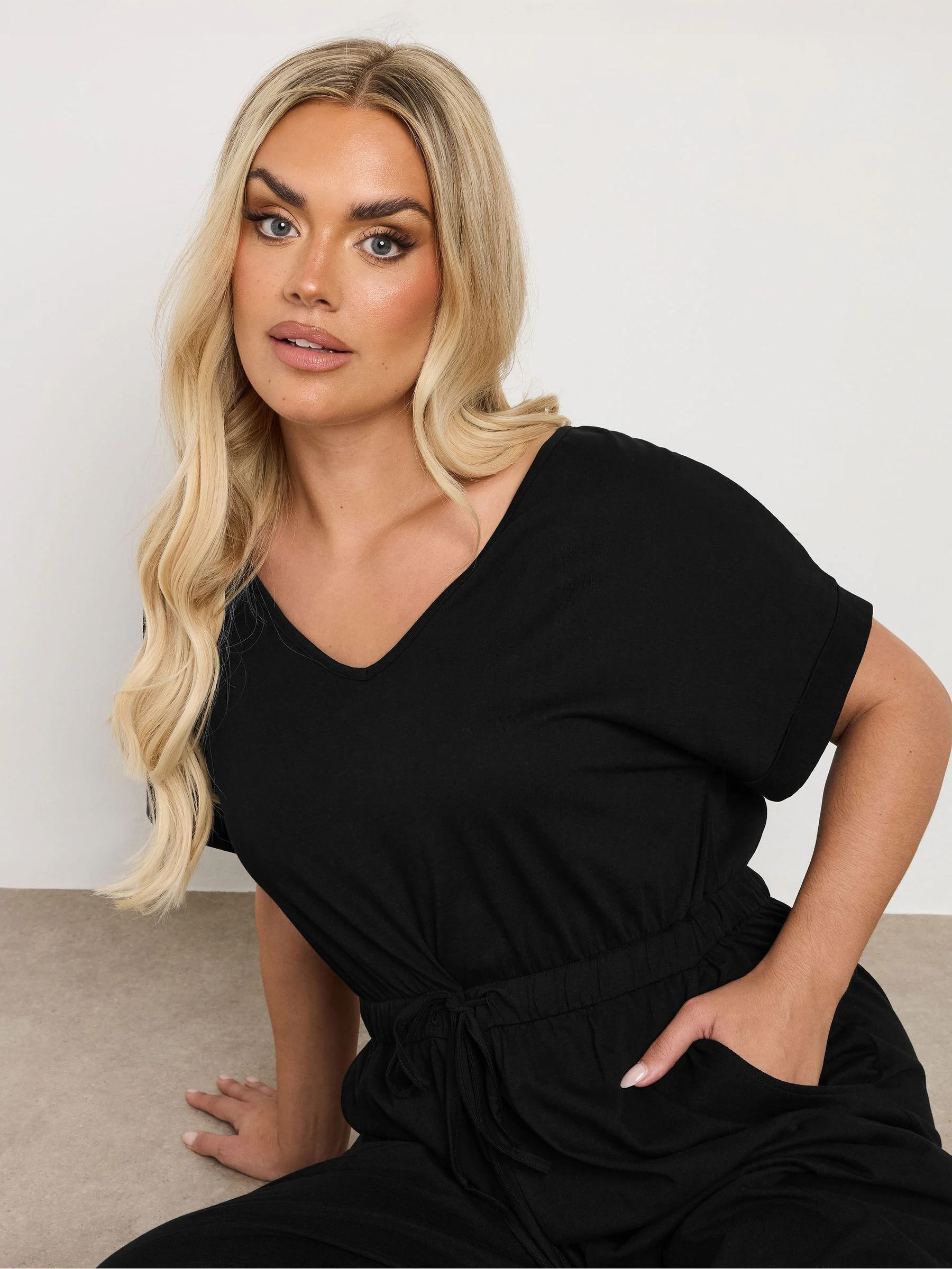 Yours Curve jumpsuit van 100% katoen