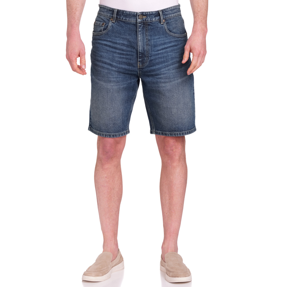 VanVaan Herren Jeans-Shorts in Denim-Optik blau