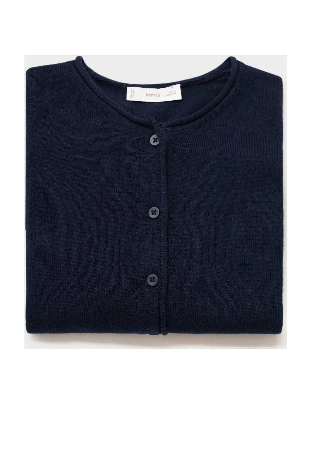 Mango Kids vest donkerblauw fijn gebreid