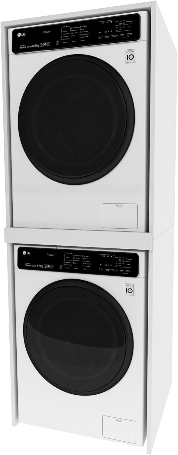 Waschmaschinenschrank offen – Waschmaschinen Überbauschrank in Weiß – 66x180x65 cm – Offenes Bad- & Hauswirtschaftsregal – für Waschmaschine oder Trockner geeignet