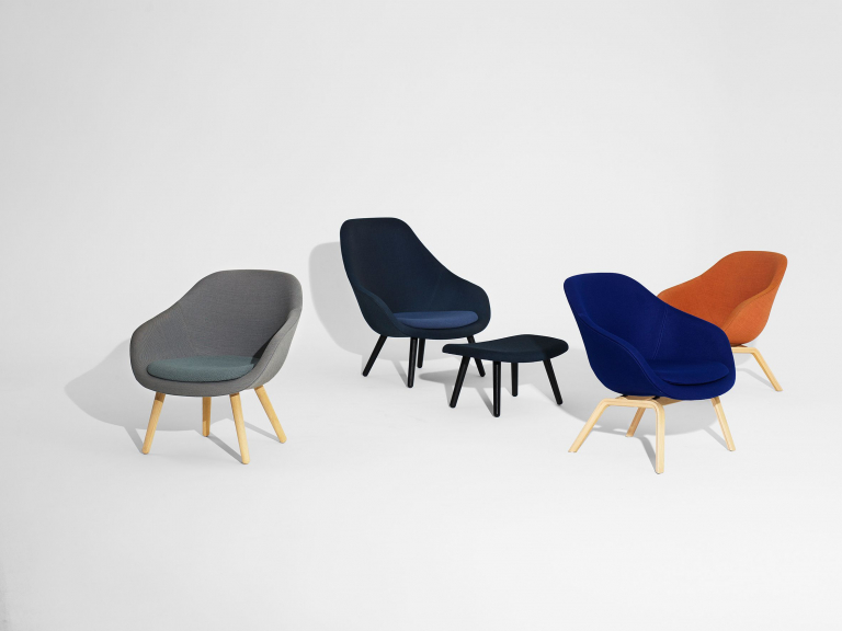 Hay About a Lounge Chair High AAL91 fauteuil hallingdal 130, onderstel gepolijst aluminium