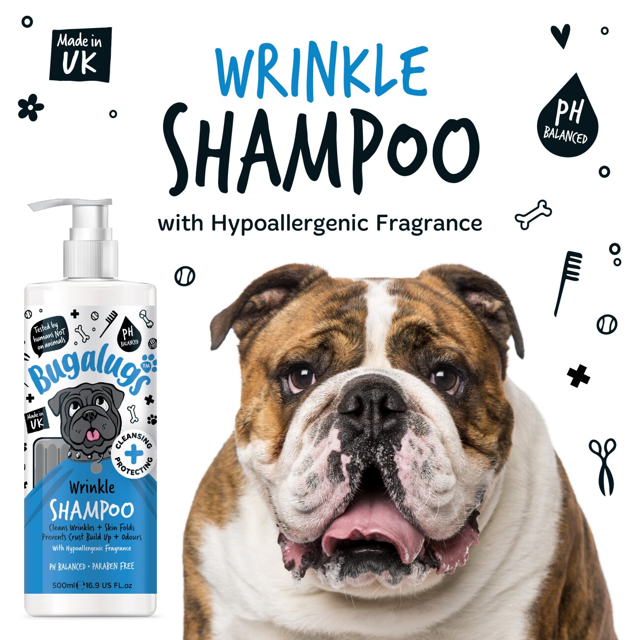 Bugalugs Faltenpflege – Spezielles Hundeshampoo für Bulldoggen & Hautfalten