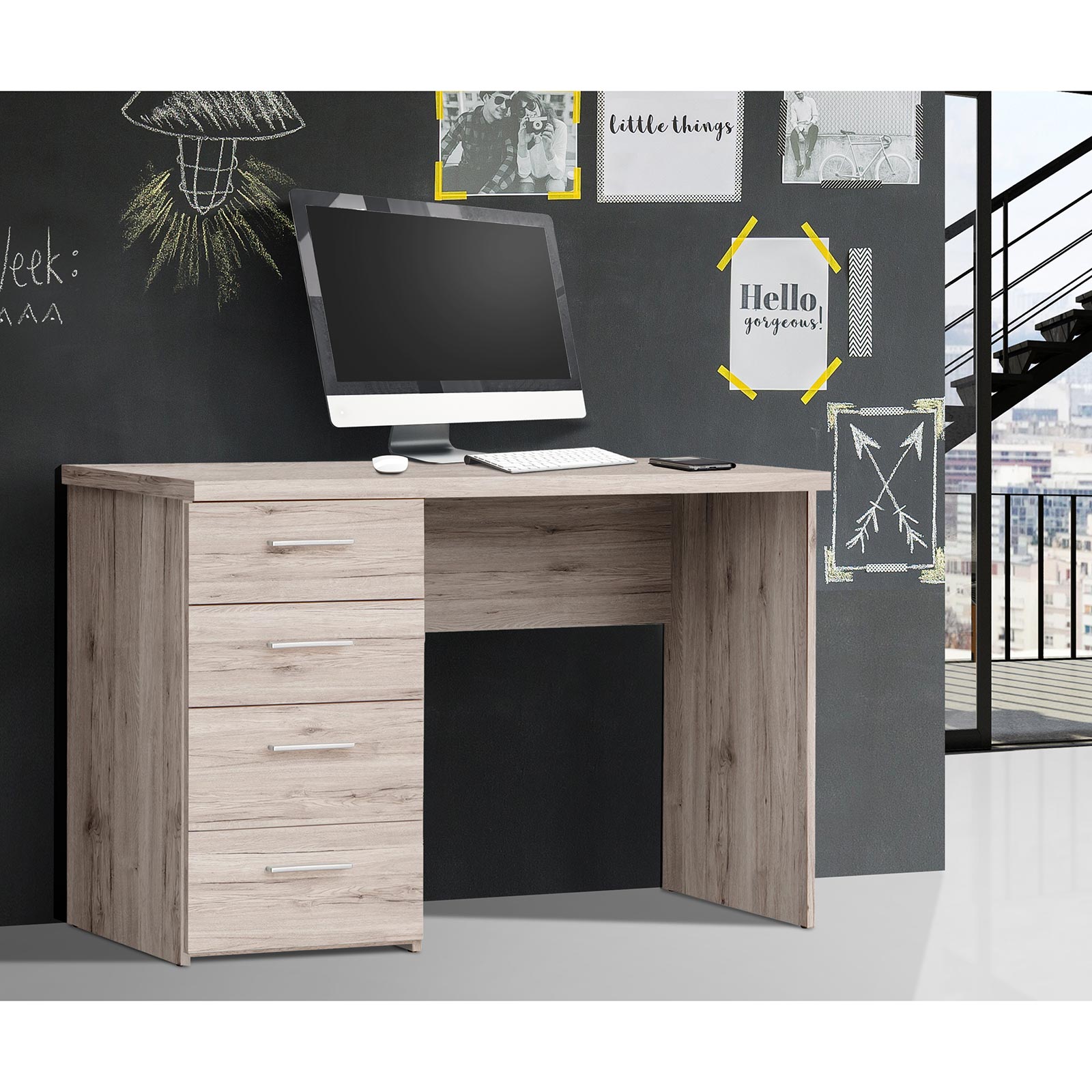 Schreibtisch - Sandeiche - 110 cm breit