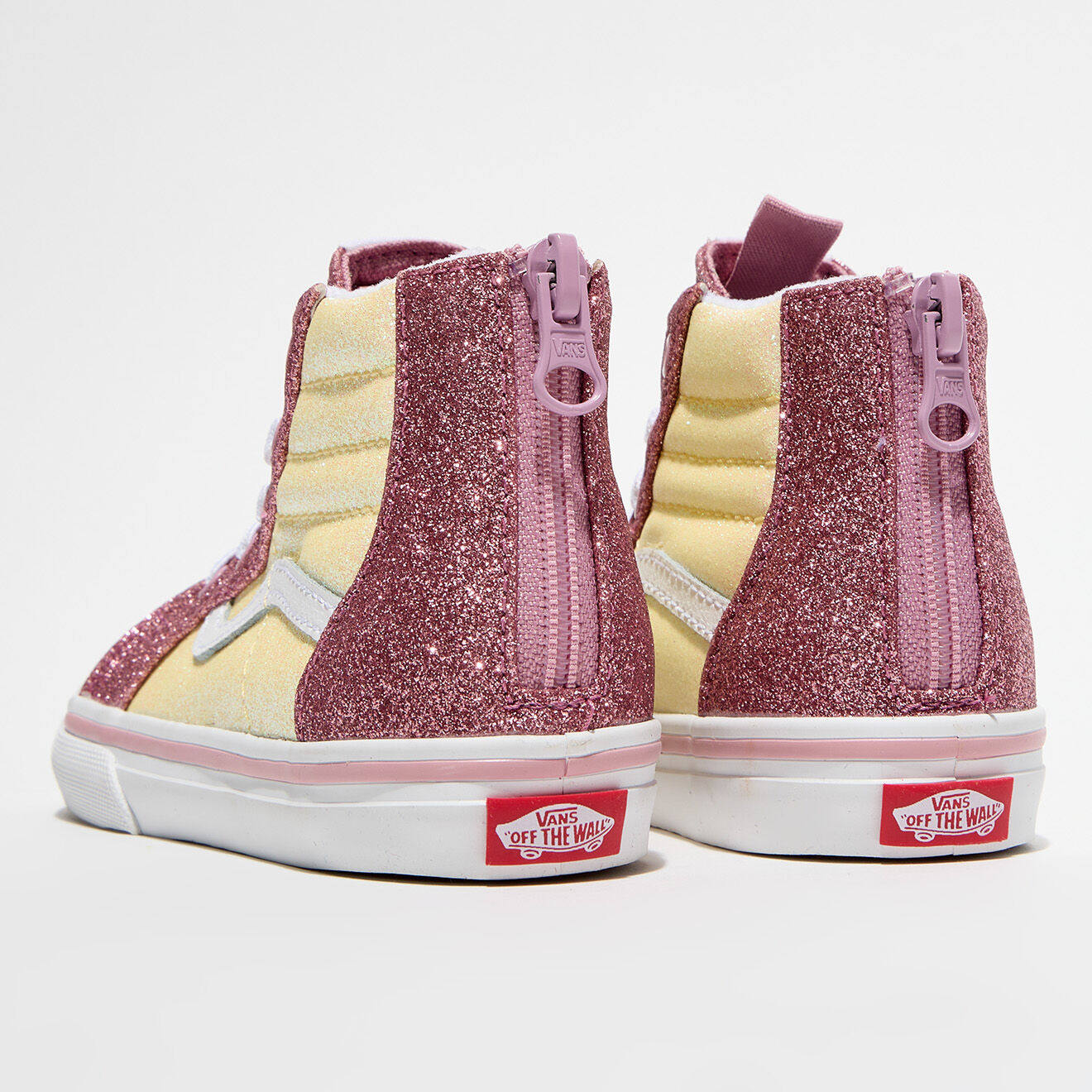 Vans Baskets SK8-Hi à paillettes rose/jaune