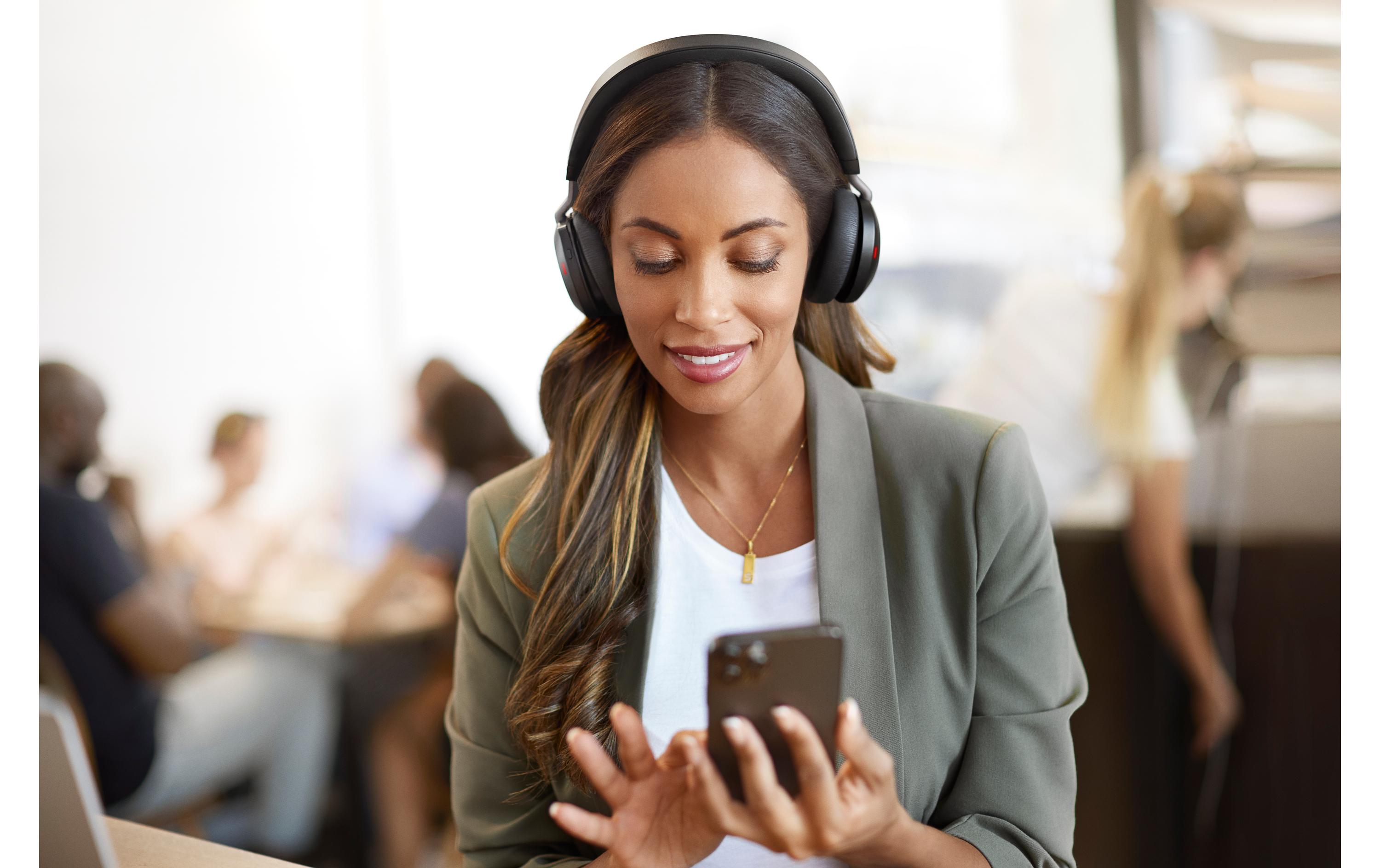 Headset Evolve2 75 Duo MS USB-C, Schwarz<br>Erstklassige Soundtechnik für branchenweit führende Sprachqualität