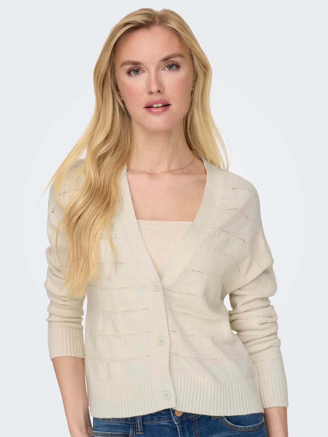 ONLKATIA Strickjacke Whitecap Gray