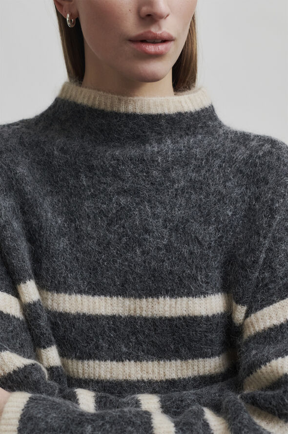 Second Female Ovalis Mohair Blend Knit T-Neck Volcanic ash