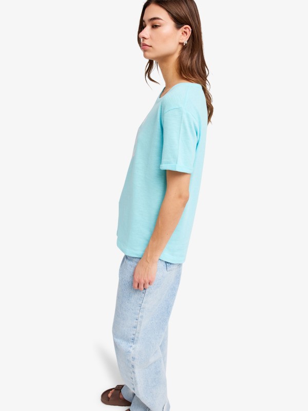 Oceanwave Regular Slub T-Shirt à manches courtes Bleu Femme