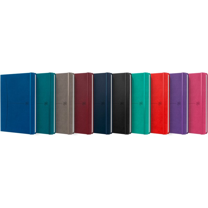 Carnet broché Signature Oxford A5 assorti ligné 6mm - 160 pages