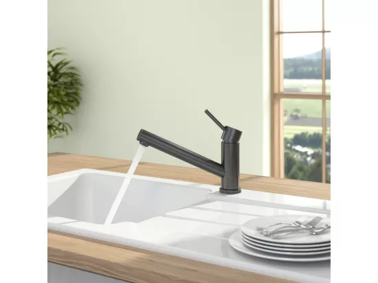 Robinet cuisine VILLEROY ET BOCH Como Shower anthracite + nettoyant