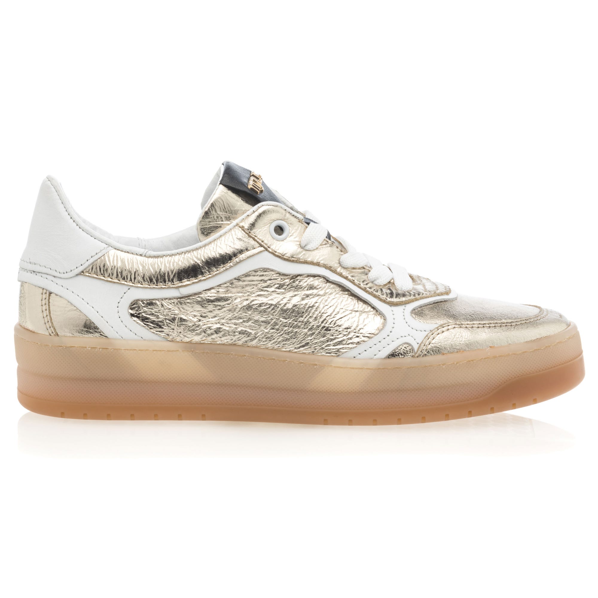 Baskets basses Femme en cuir or
