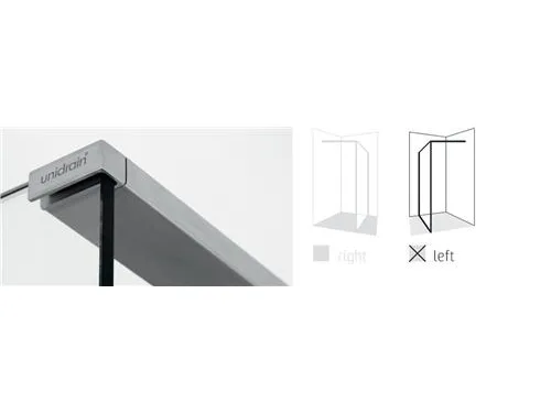 Topstang glassline stål venstre
