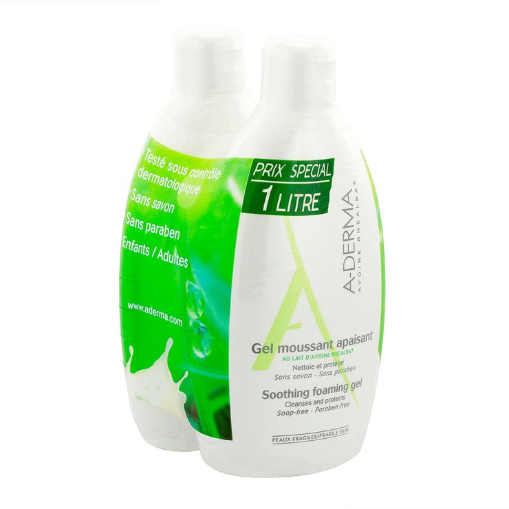 Gel moussant à l'avoine Rhealba 2x500ml