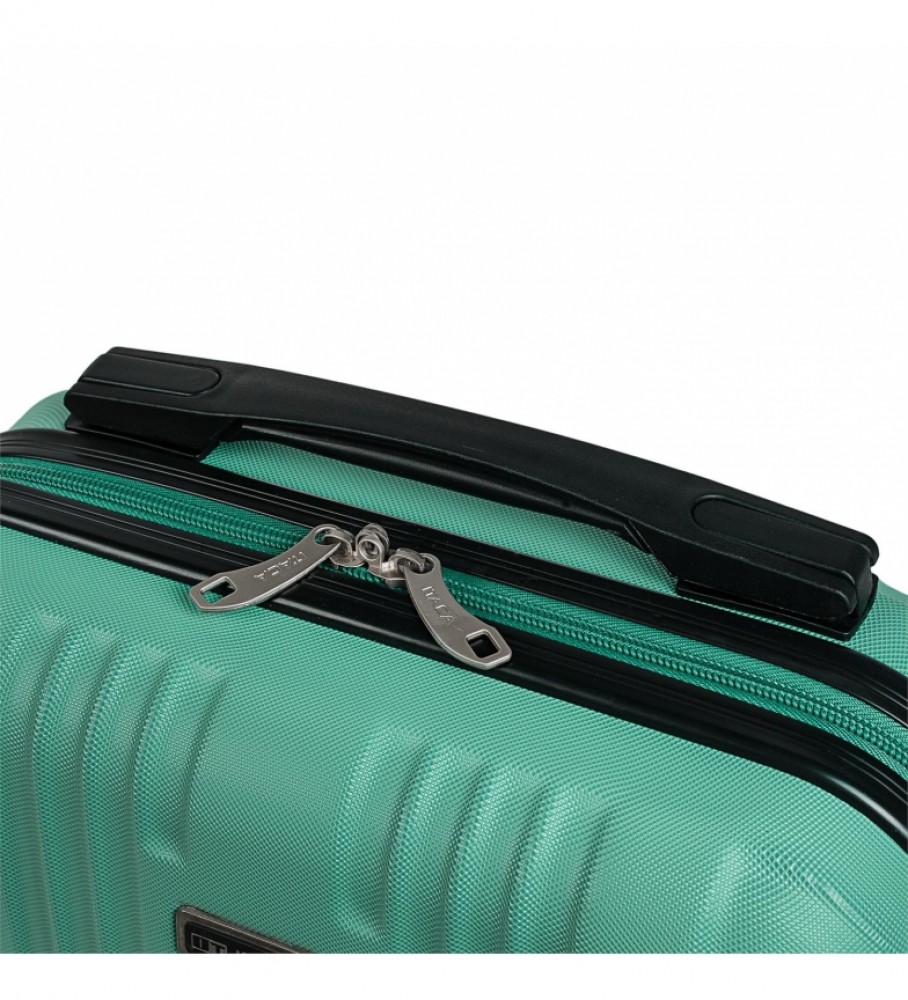 Nécessaire de viagem rígida grande ITACA em ABS, modelo T71535, verde - 33 x 26 x 14 cm -