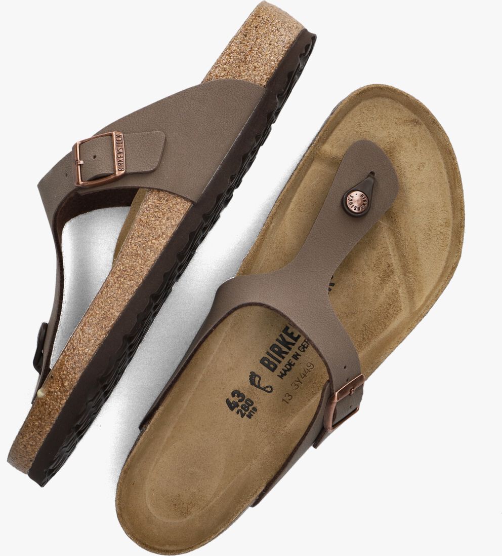 bruine birkenstock teenslippers gizeh heren