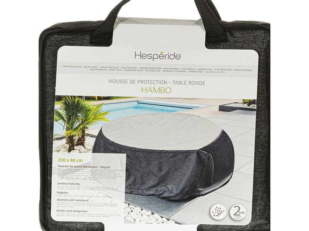 Housse pour table ronde extérieure hambo - ø 200 x 80 cm