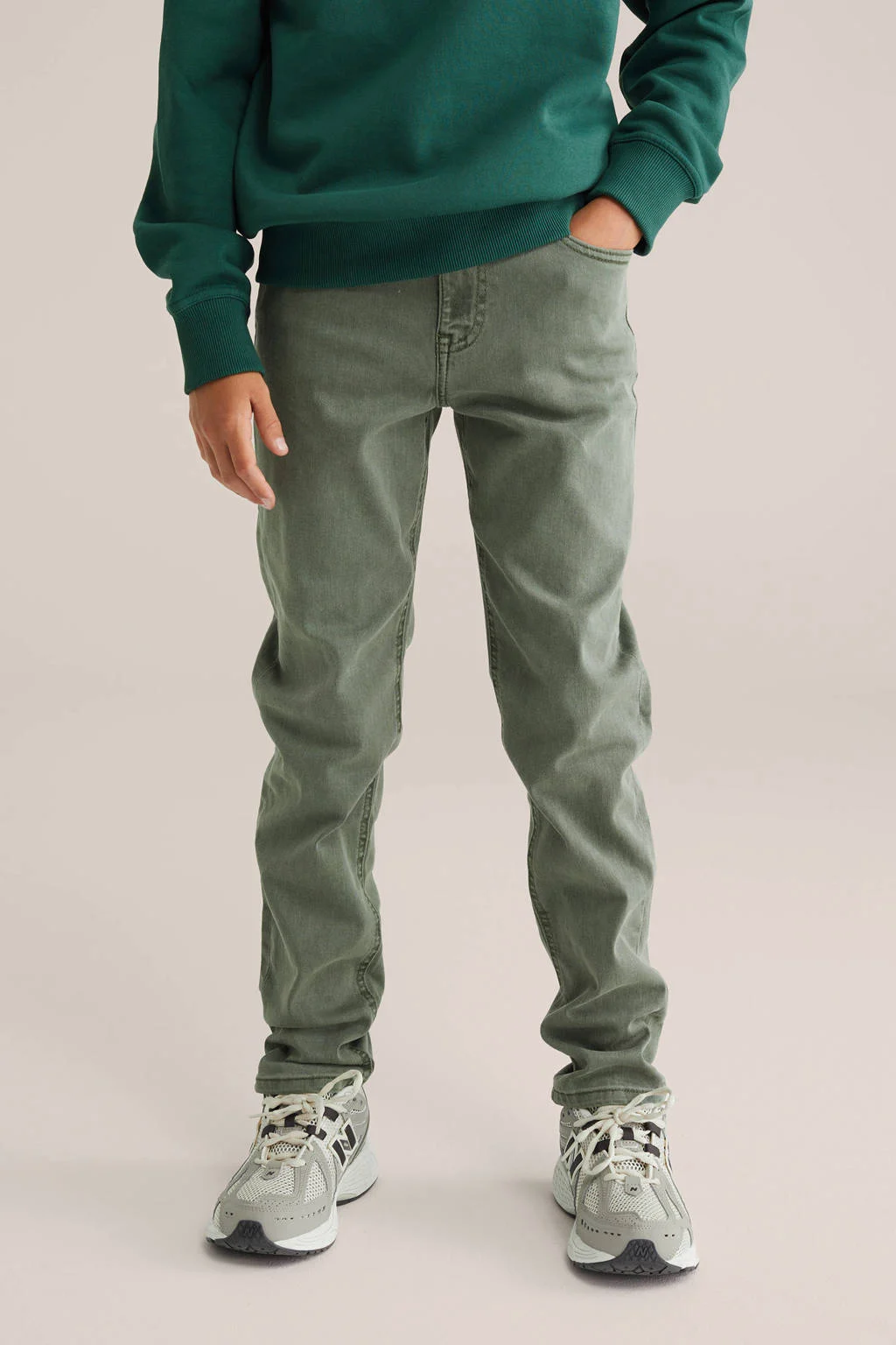 WE Fashion Blue Ridge tapered regular waist regular fit jeans groen