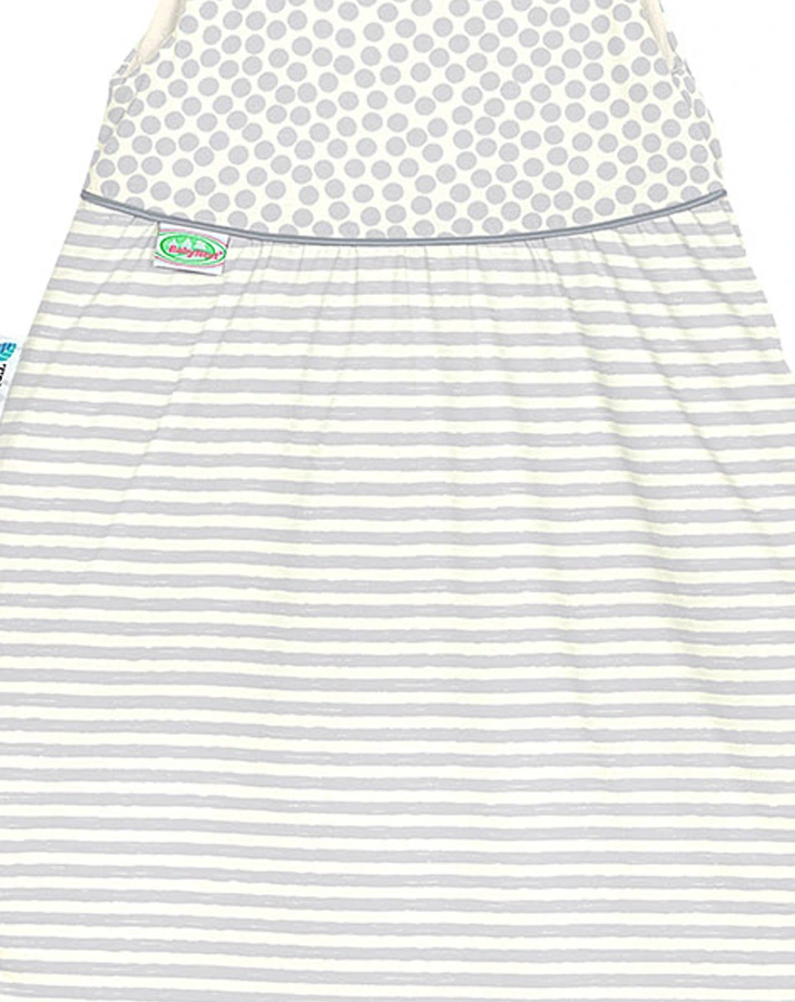 Schlafsack BABYNEST® KLIMASOFT COLD – DOTS AND STRIPES in grau/weiß