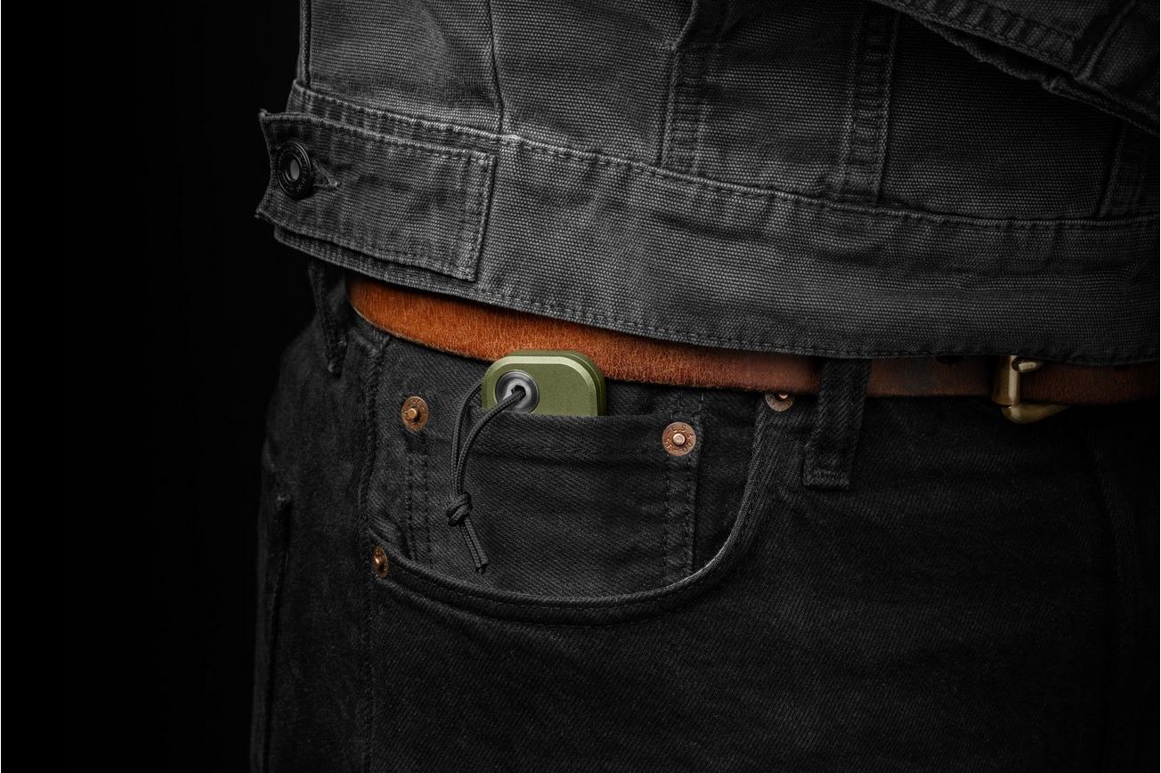 The James Brand The Palmer, OD Green Aluminum, Black Lanyard KN121179-00 utility mes