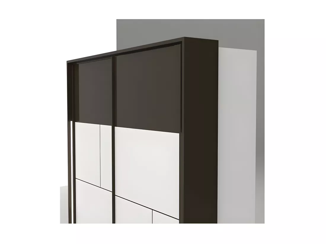 Chambre Adulte Complète Gris Moonstone/Blanc (140*190) - FLORINE n°1