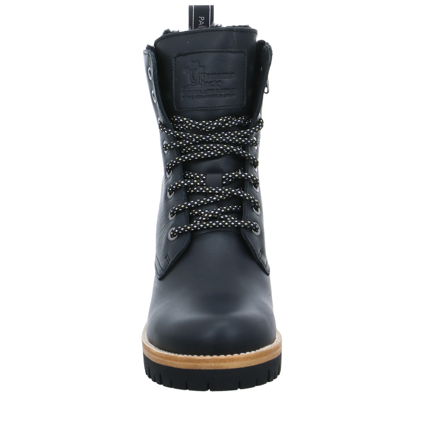 PANAMA JACK Stiefelette Schwarz Leder  mit Lammfell - Innenfutter