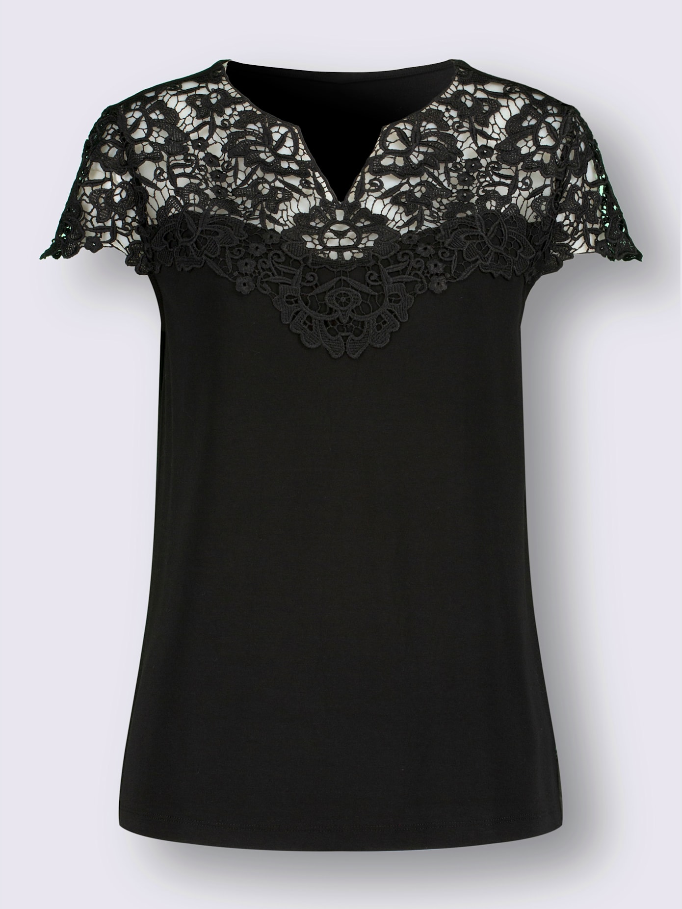 T-shirt jolie dentelle sur l'encolure