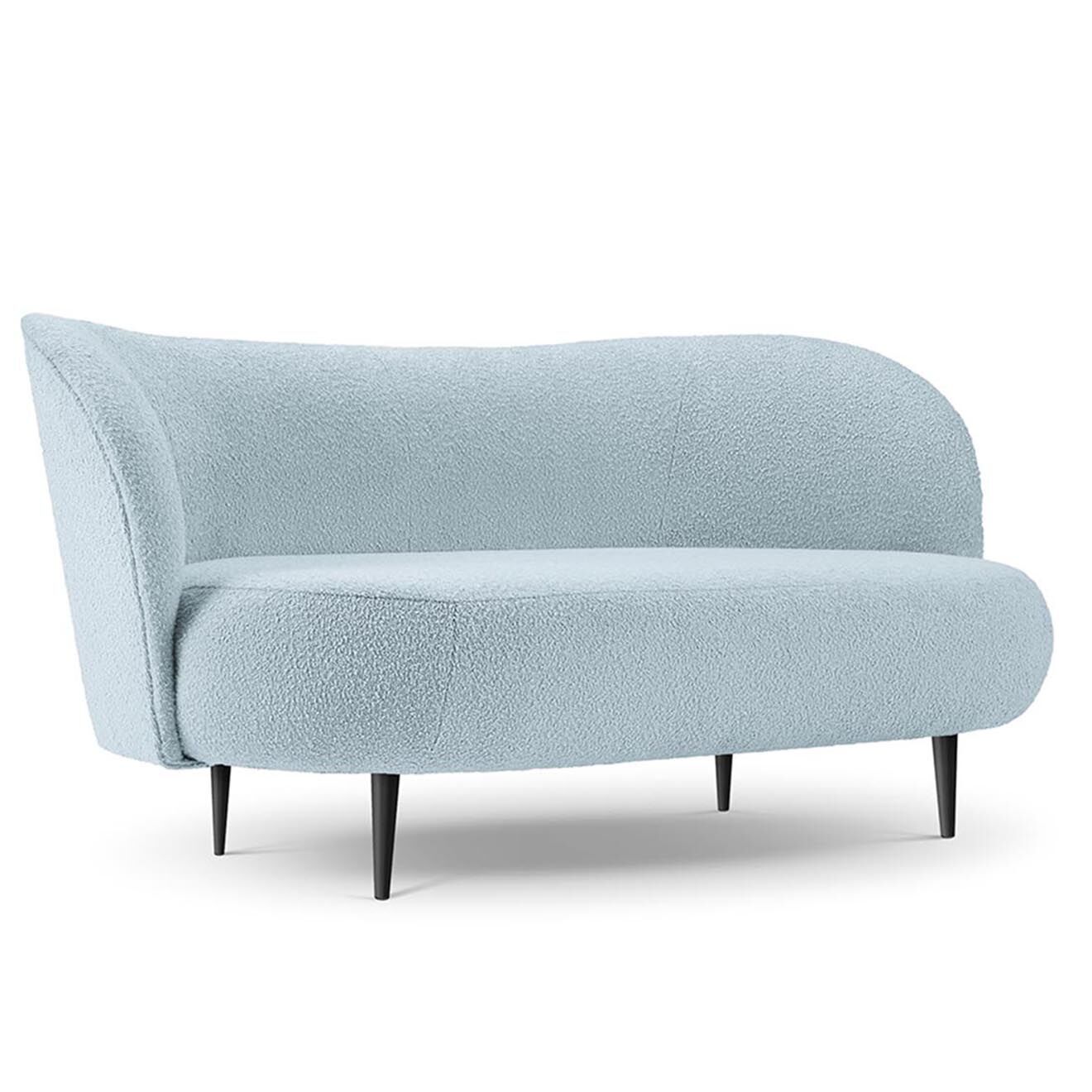 Mazzini Sofas Canapé Clove 3 places Velours bouclé bleu clair - 180x77x80 cm
