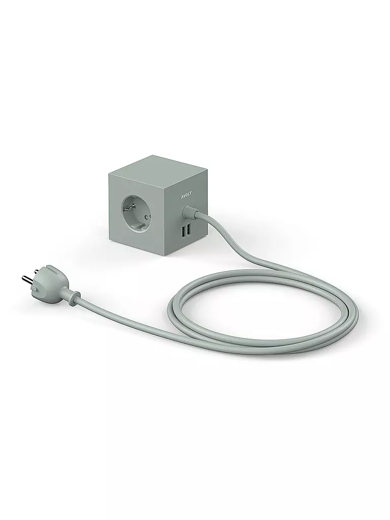 AVOLT Mehrfachsteckdose Square 1 F 1.8MT Oak Green grün