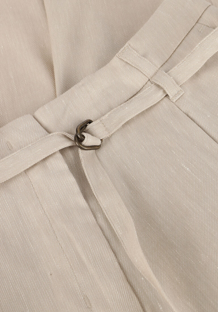 beige summum pantalon trousers wide linen blend twill