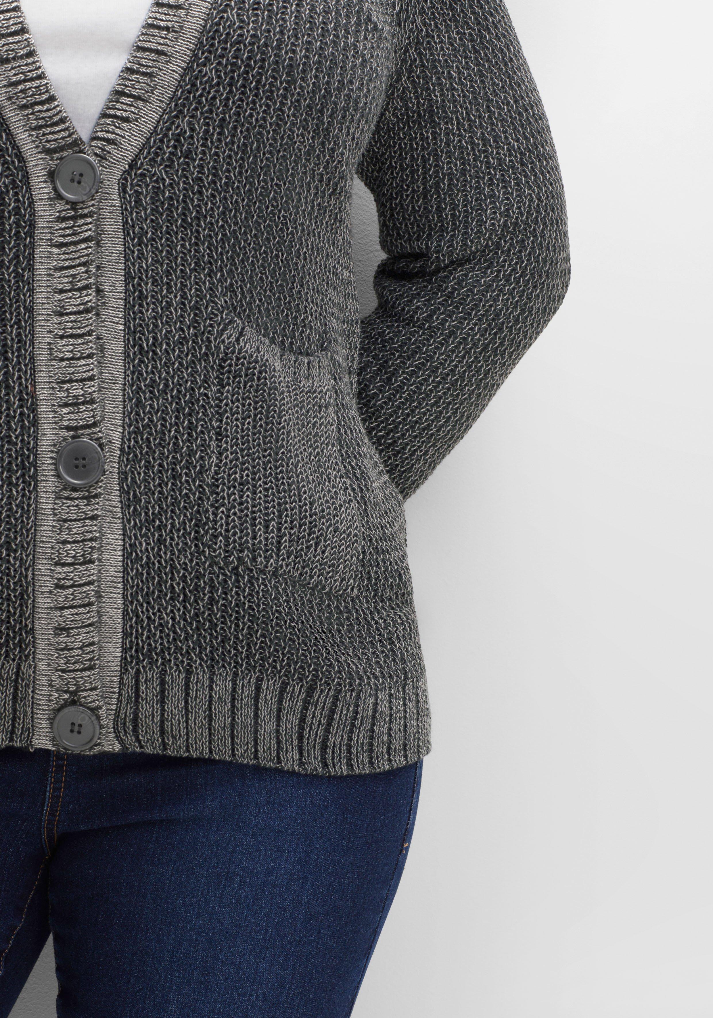 Strickjacke mit V-Ausschnitt und Taschen vorn
