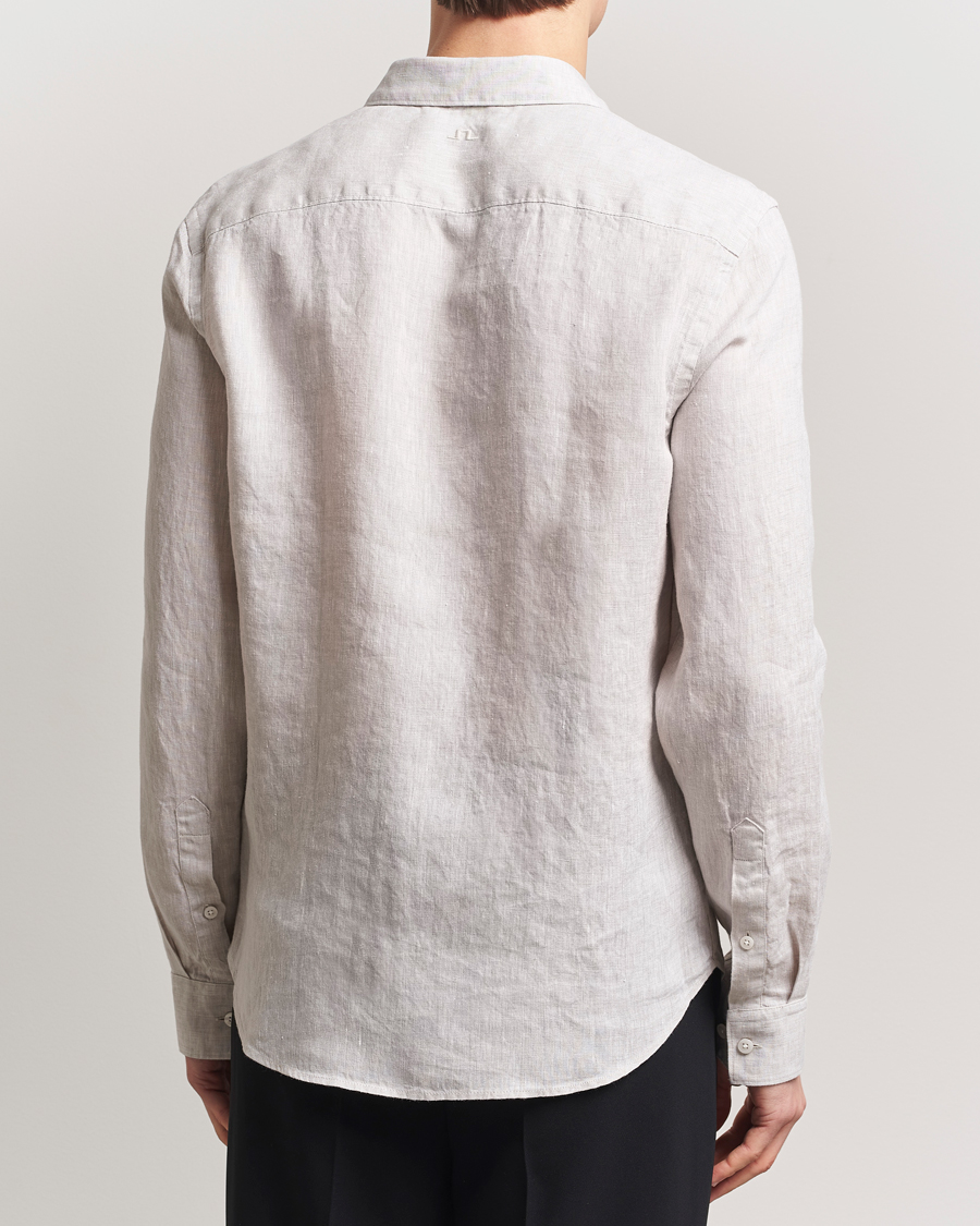 J.Lindeberg Slim Linen Melange Shirt Moonbeam