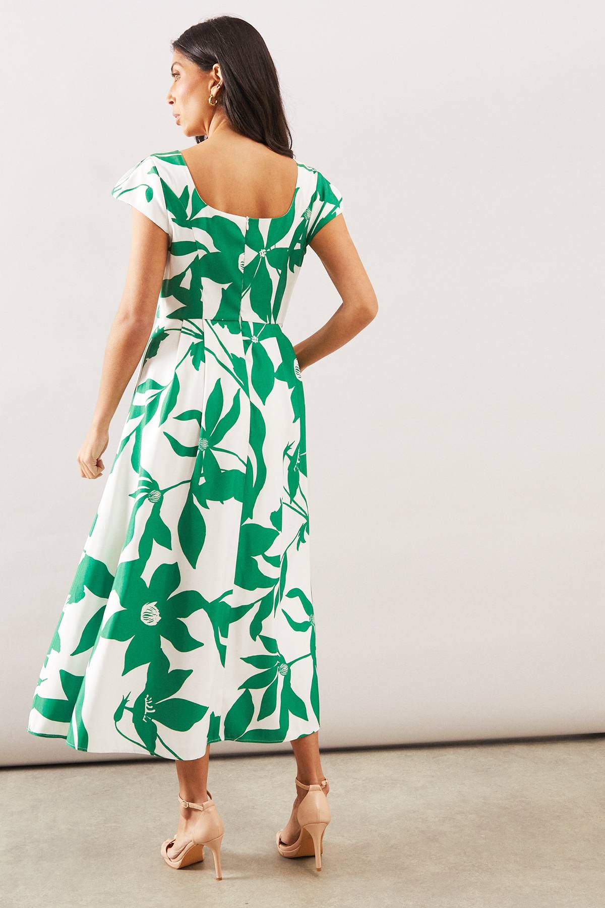 Wallis Robe Midaxi Ajustée et Évasée à Motif Floral Ottoman