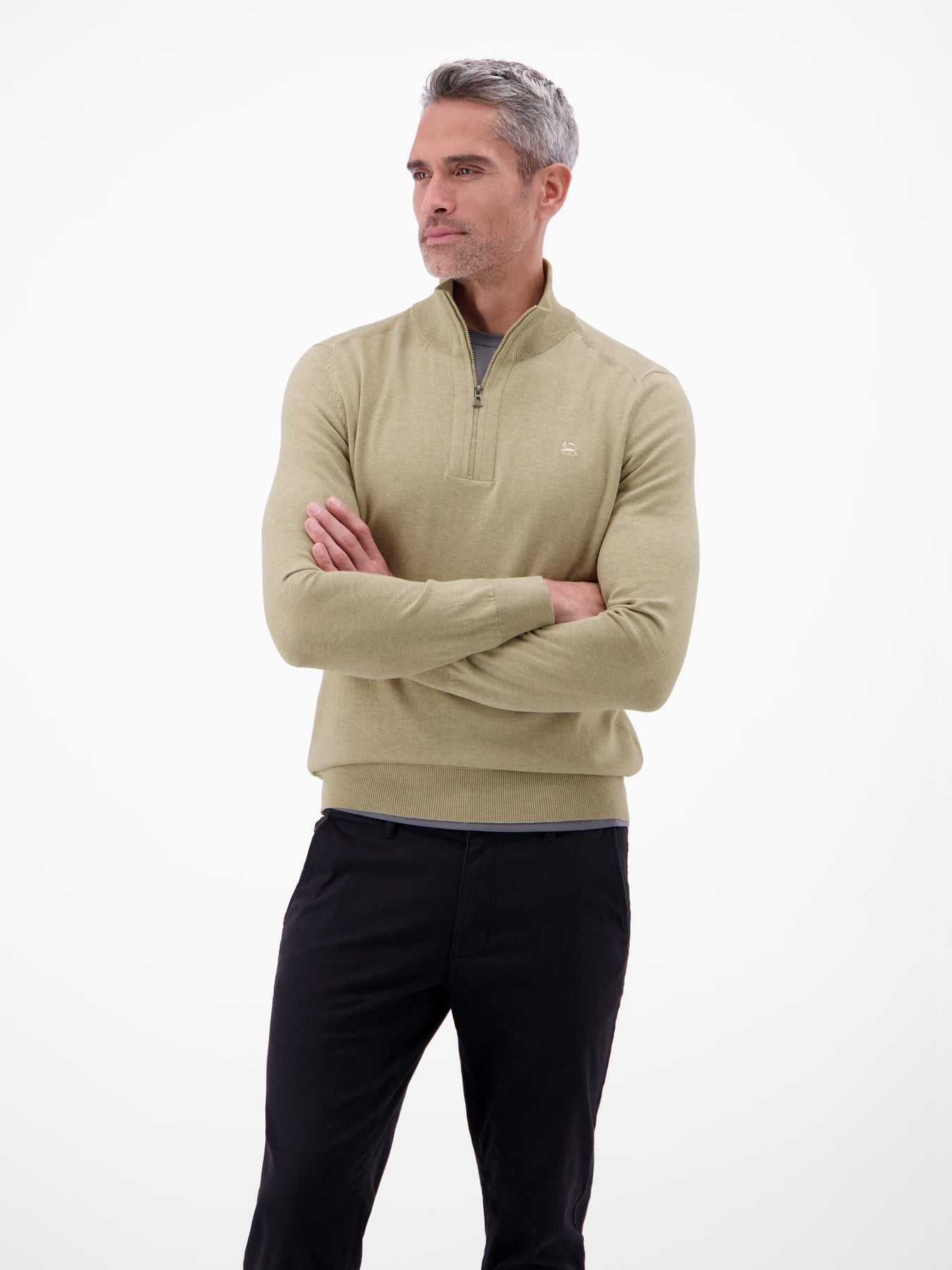 Flachstrickpullover mit Troyerkragen