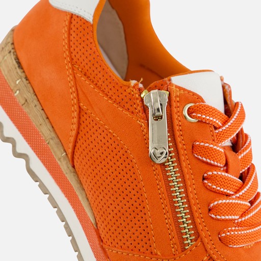 Marco Tozzi Perfo Sneakers oranje Textiel