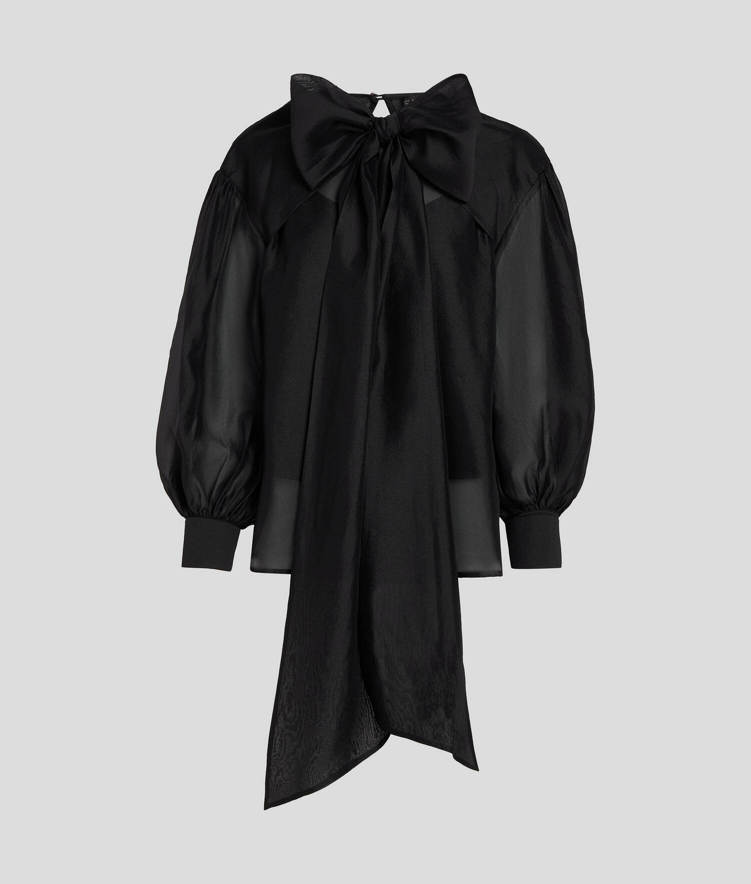 BLOUSE À NŒUD EFFET MÉTALLISÉ - Noir