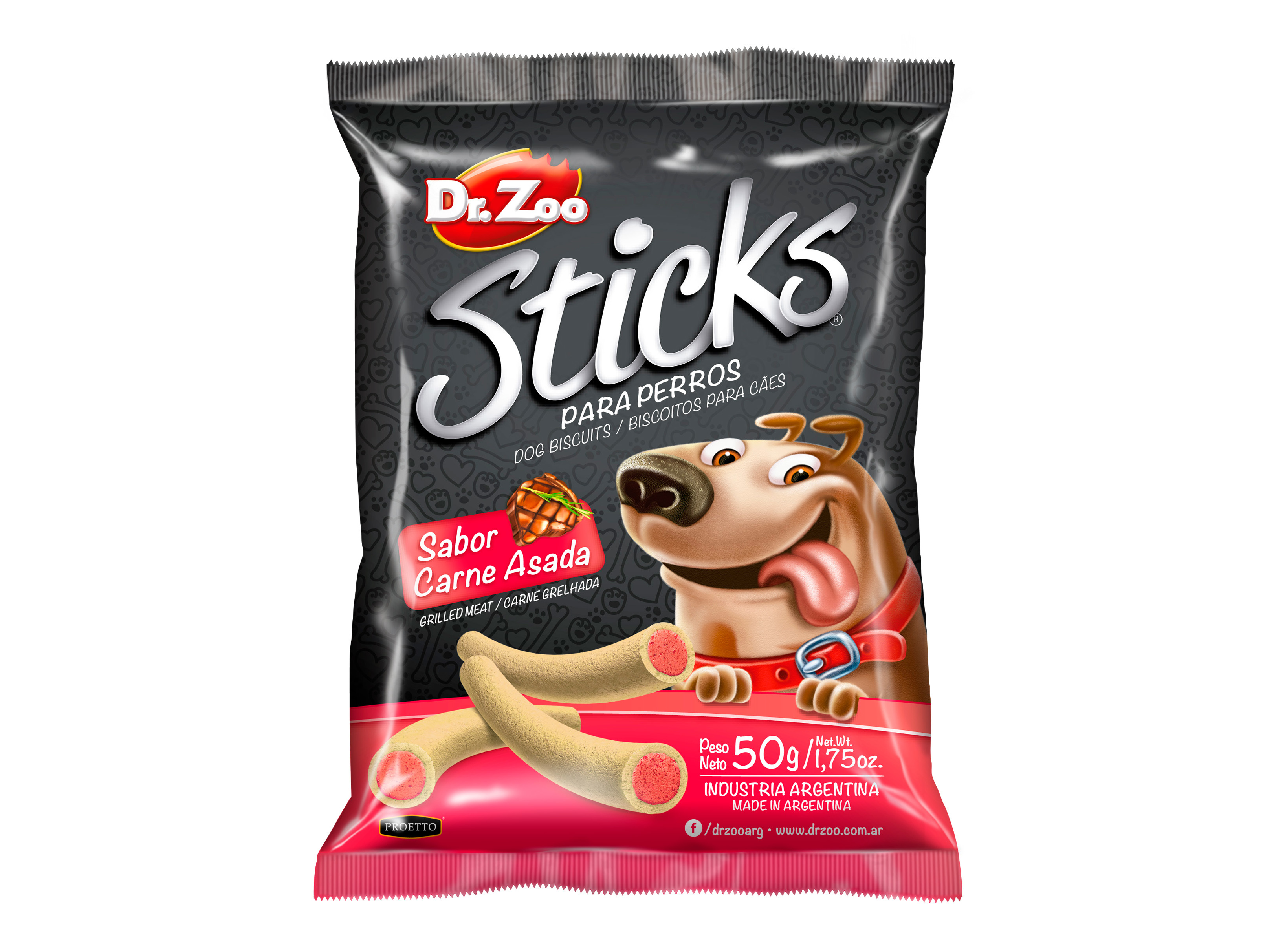 SNACK CÃO DR.ZOO STICKS CARNE GRELHADA 50G