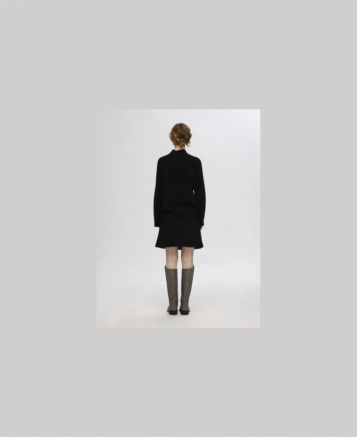 Selected Femme SLFWOON HW SHORT WOOL SKIRT Sort