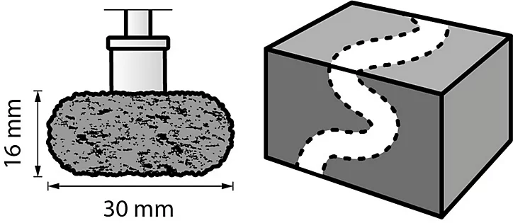 Tampon abrasif de finition haute résistance Dremel 511, 1 x grain 180 + 1 x grain 280